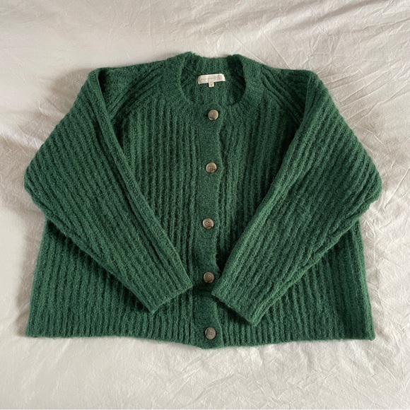 Hansel From Basel Kelly Green Chunky Cardigan - Picture 2 of 6